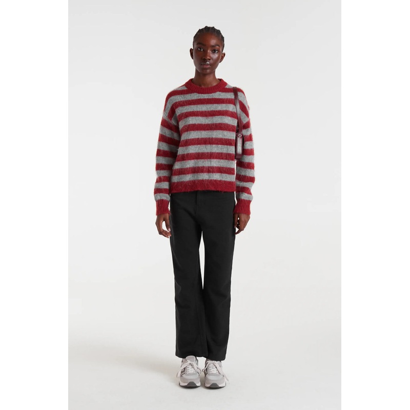 Compaia Fantastica Red & Grey Striped Knit Jumper
