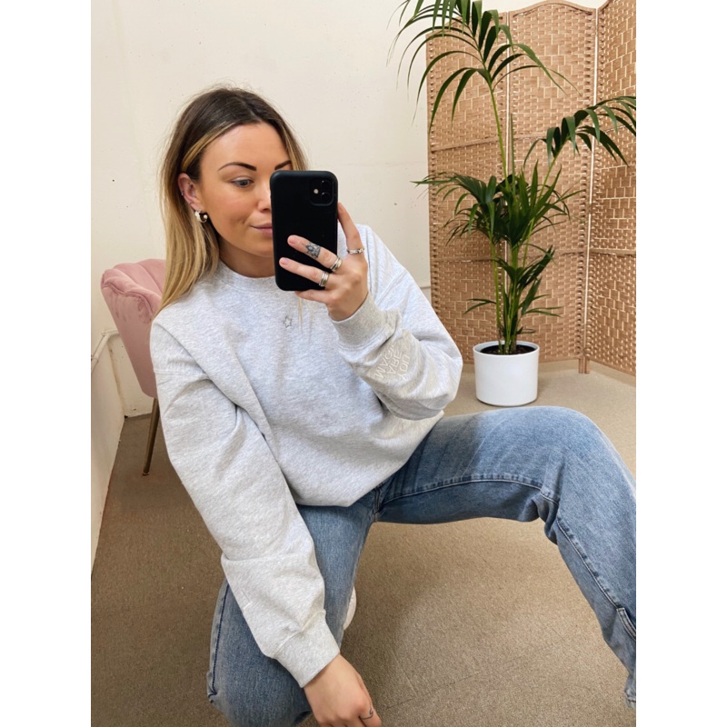 Kai Personalised Round Neck Star Sweater / Grey