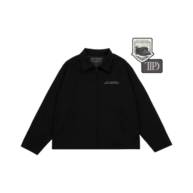 The Tortured Poets Department Black Jacket & 2 Patch Set Bundle