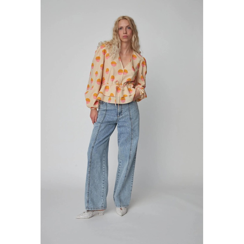 Big Dot Blouse – Creme/Red Dots