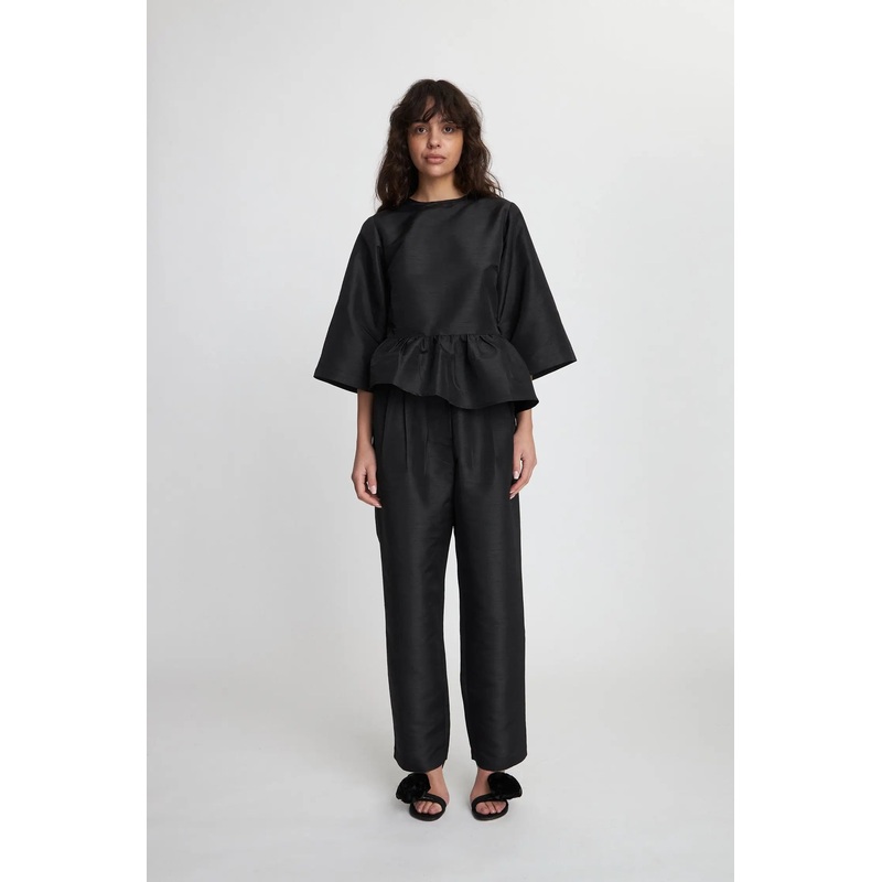 Crispy peplum blouse – Black-32 & 34 & 36 & 38 & 40 & 42