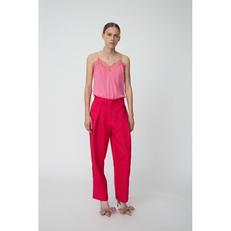Cropped Crinkle Pants – Wild Cherry