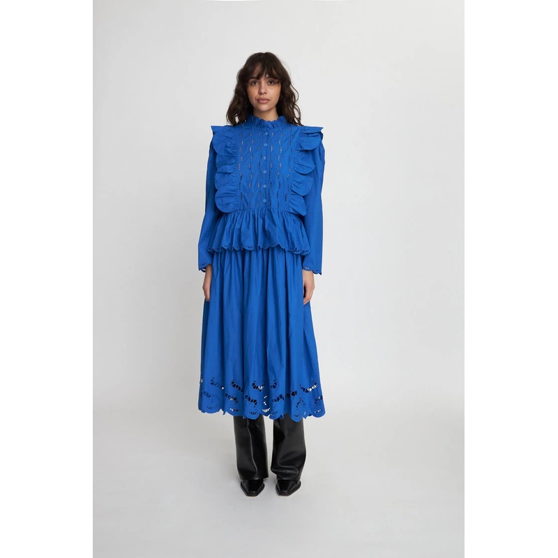 Embroidered maxi dress – Clear Blue