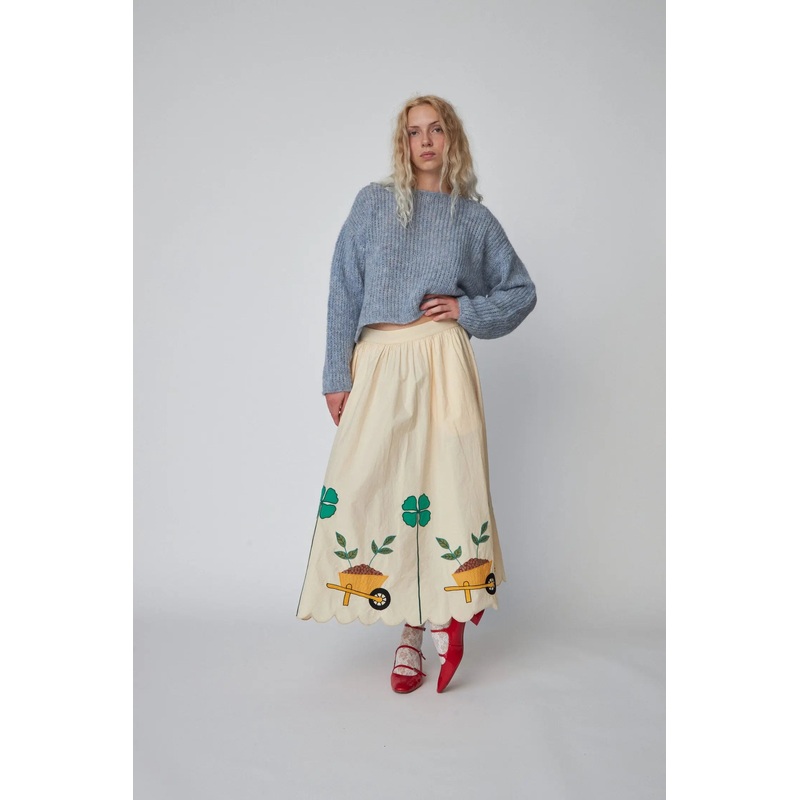 Handcrafted sweater from Peru – Light Blue Melange