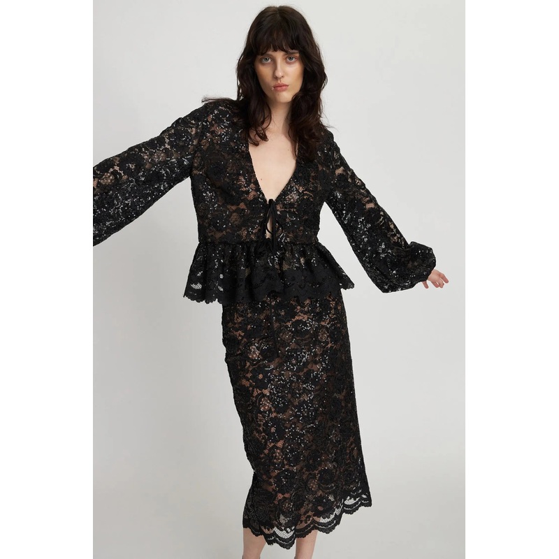 Lace sequins blouse – Black-32 & 34 & 36 & 38 & 40 & 42