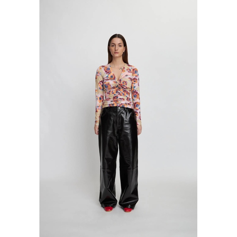 Printed jersey top – Happy Bright Flowers