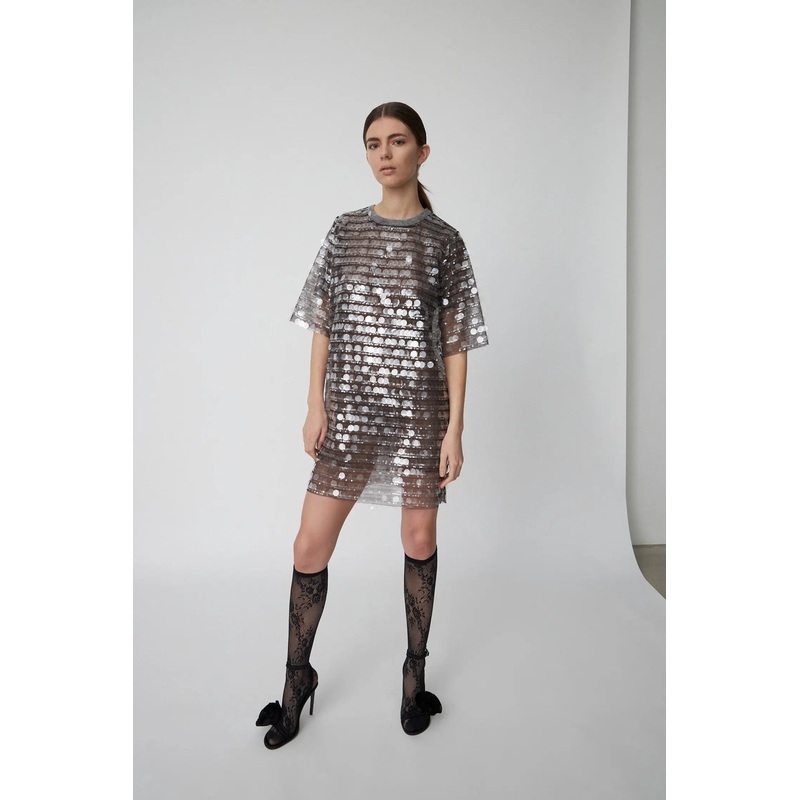Seethrough Sequins Dress – Smoky Rose