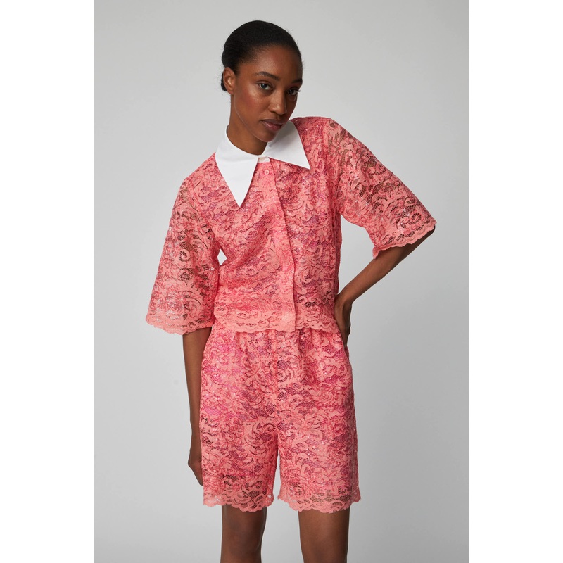 Sequined Lace Shirt – Amazing Pink