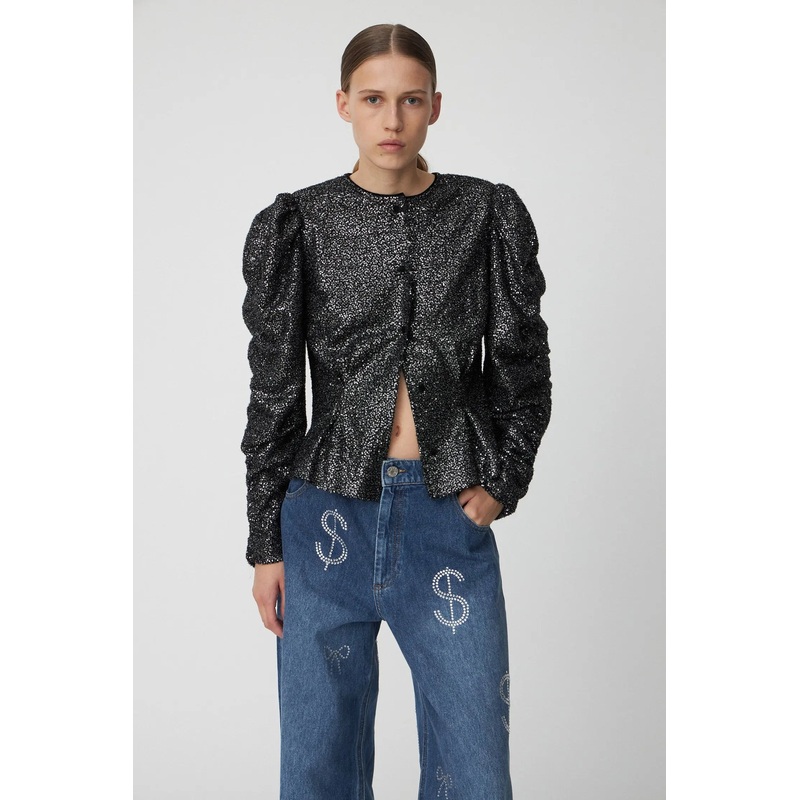 Sequins Lam Jacket – Black Metallic