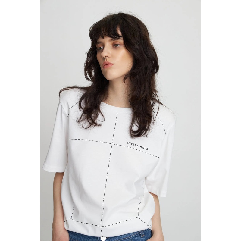T-shirt with tailors details – White