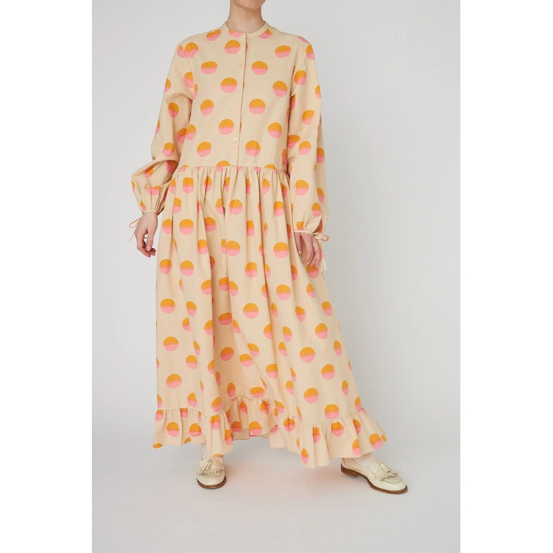 Big Dot Maxi Dress – Creme/Red Dots