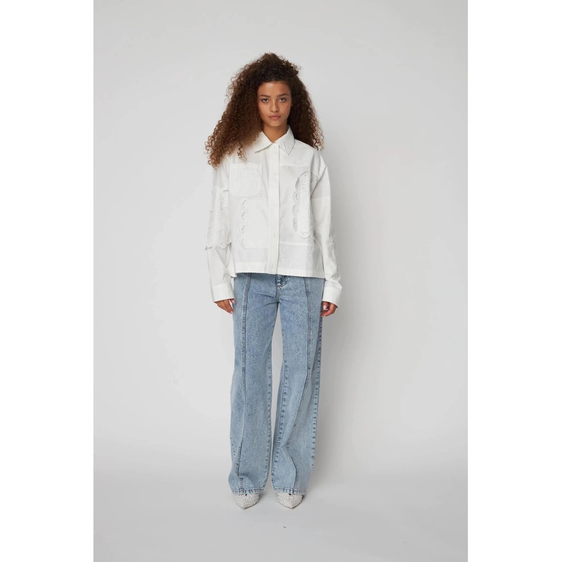 Elements Embroidered Cotton Shirt – White