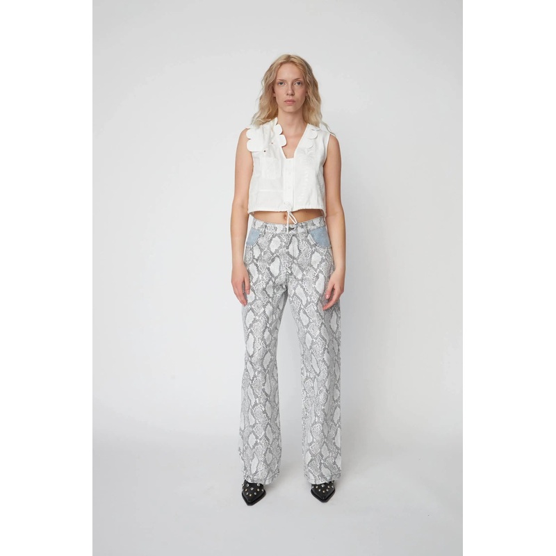 Elements Embroidered Cotton Top – White