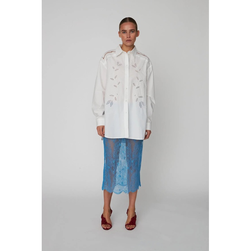 Embroidery Anglaise Oversized Shirt – Off white