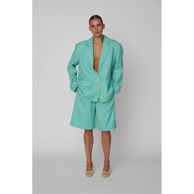 Pin Striped Blazer – Bright Mint