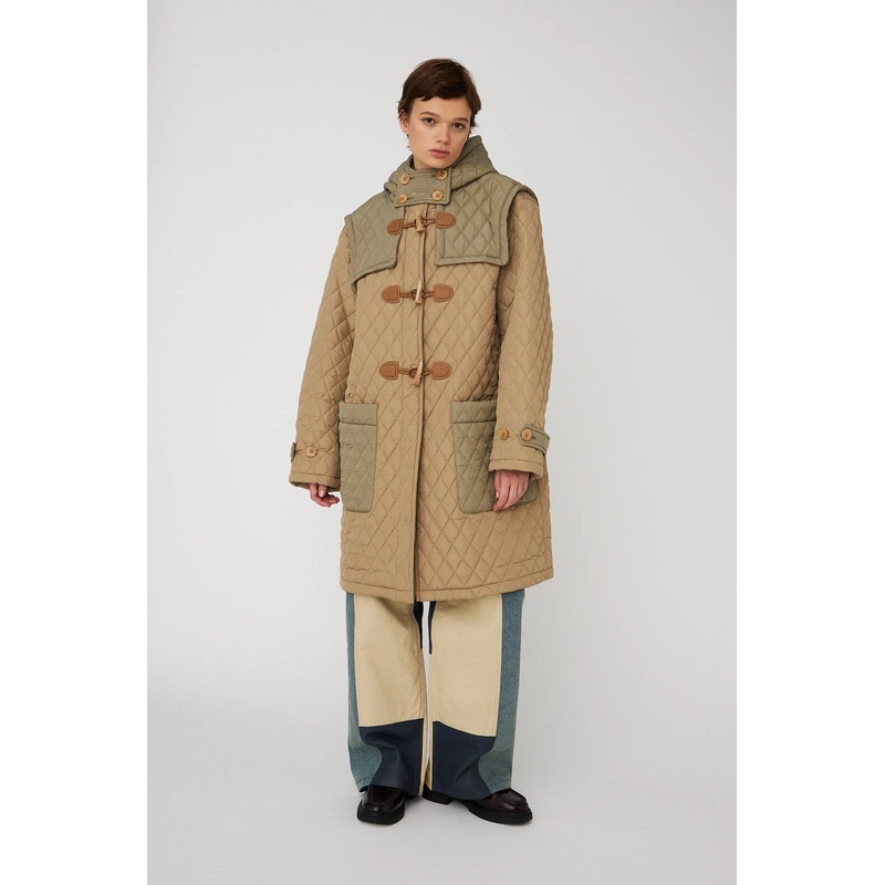 Quilted Duffel Coat – Olive-XXS/XS & S/M & L/XL