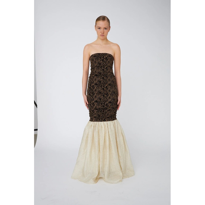 Strapless Jersey Maxi Dress – Black/Creme