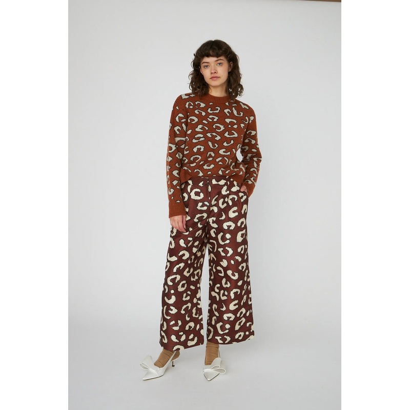 Animal Jacquard Sweater – Burned Orange