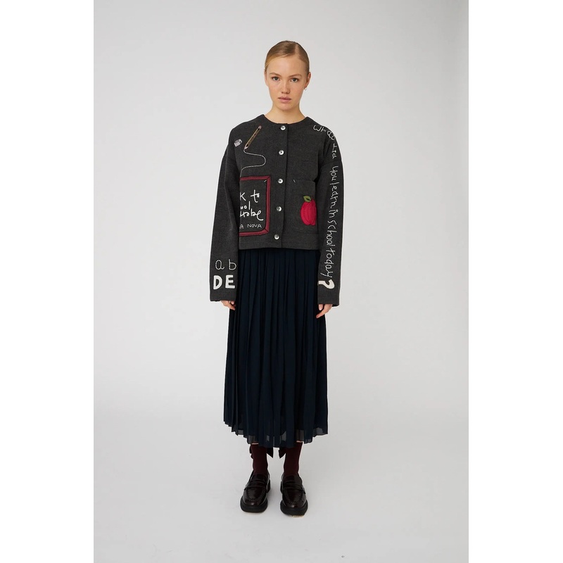 BACK TO SCHOOL Embroidered Jacket – Almost black