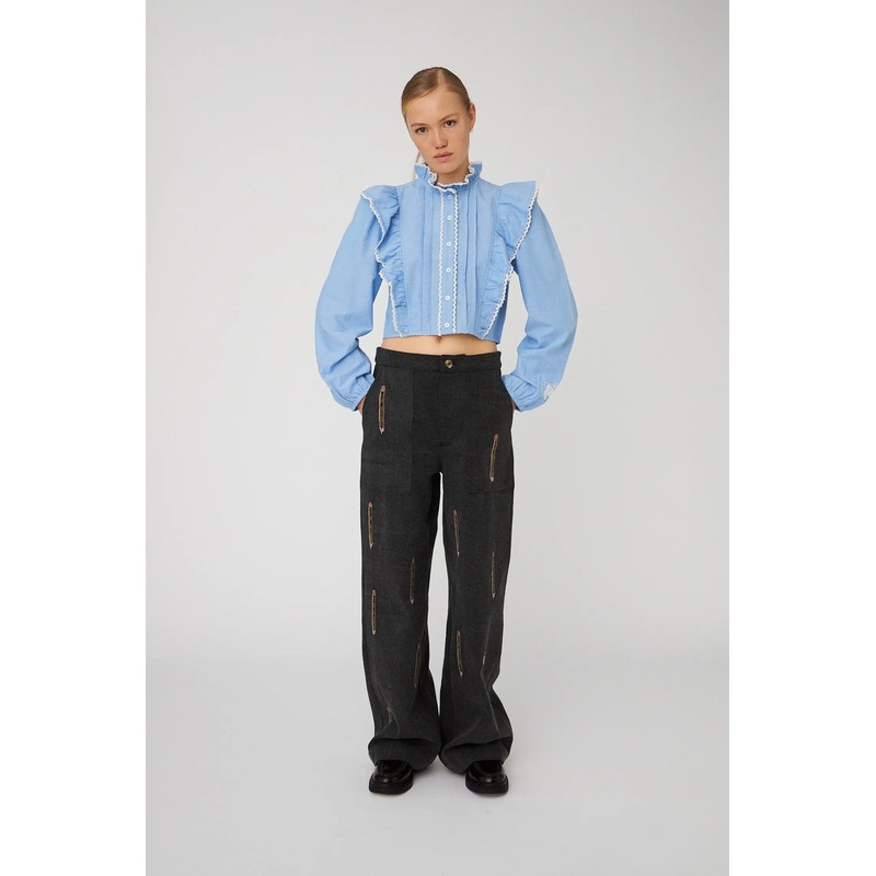 BACK TO SCHOOL Embroidered Pants – Almost black