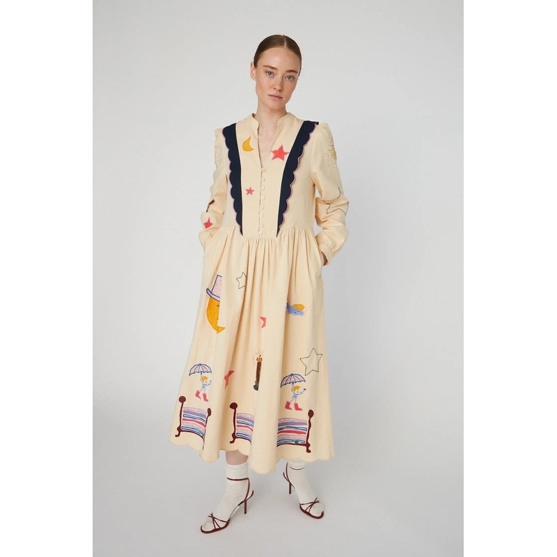 Bead Embellished Midi Dress – Creme Brle