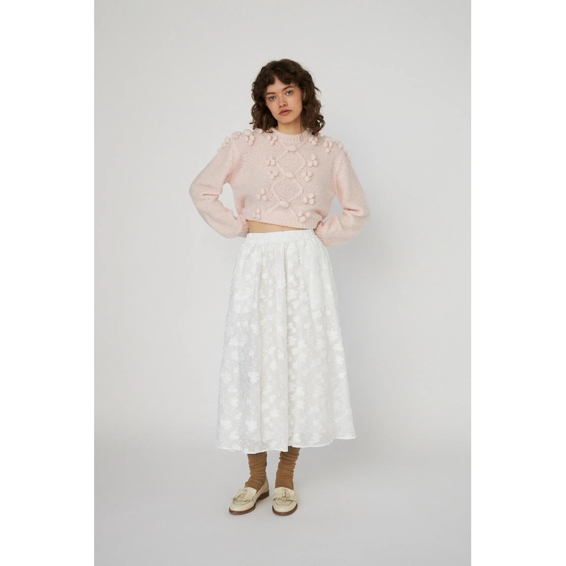 Cable Knit with bobbles – Pale Pink