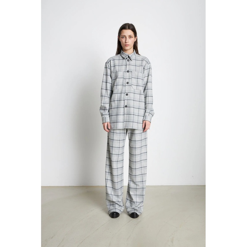 Checked wool mix shirt – Grey Checks