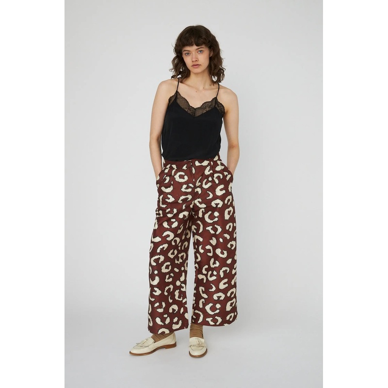 Cropped Low-Waist Pants – Leopard
