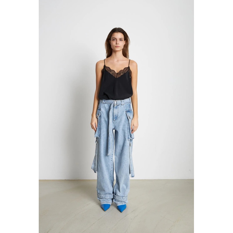 Denim cargo jeans – Washed Denim