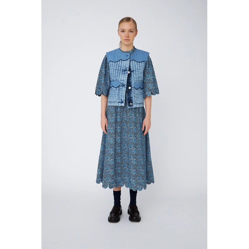 Denim Quilted Vest – Denim Blue