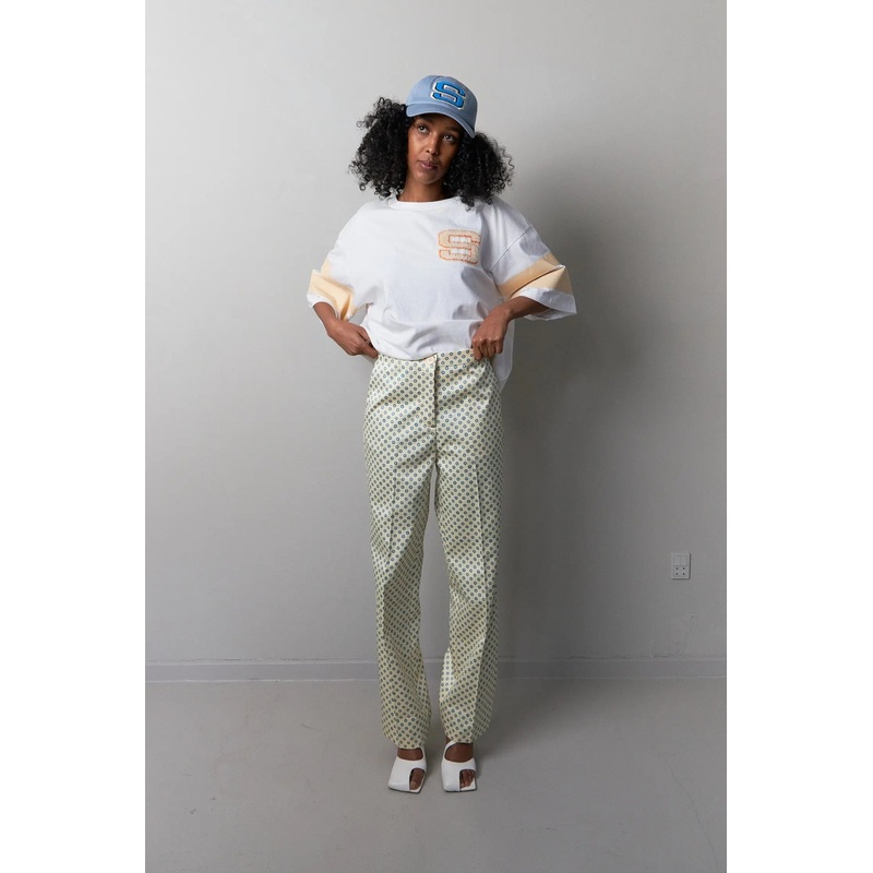 Flower printed suiting pants – Happy Blue Flowers