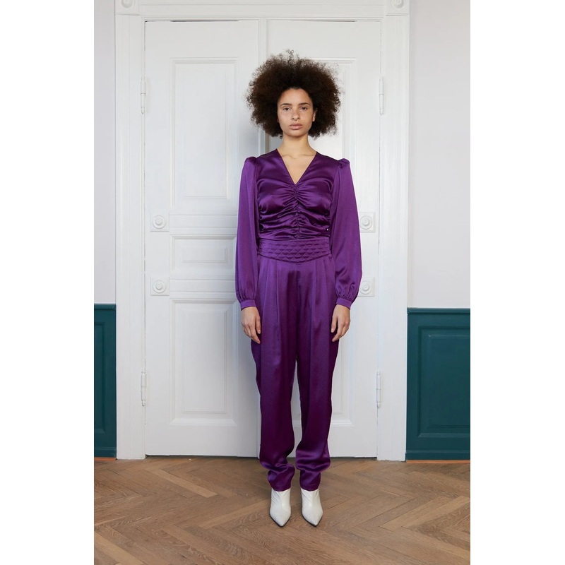 Hammered silk pants – Seductive Purple