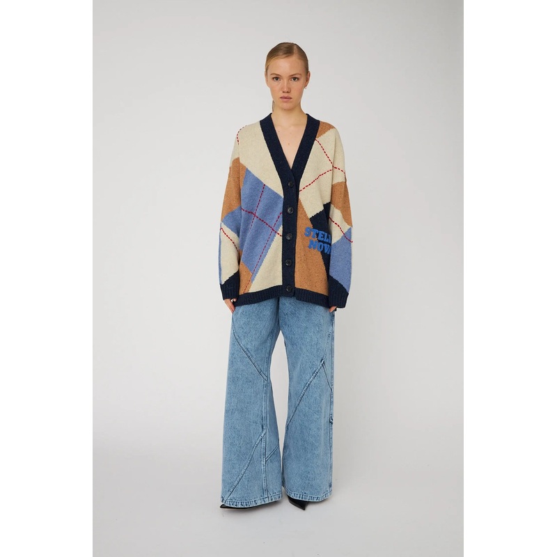 Oversized Cardigan in Wool Mix – Blue Sea