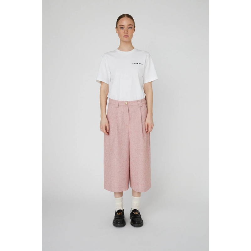 Salt and Pepper Cropped Low-Waist Pants – Pink Powder