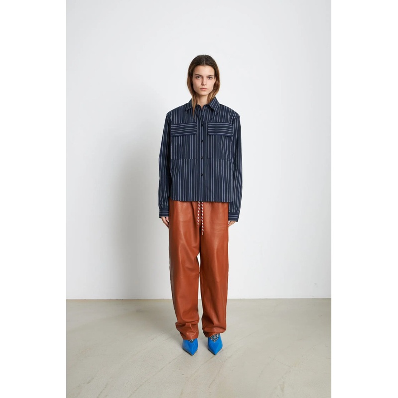 Shirt with shoulderpads – Blue Stripes