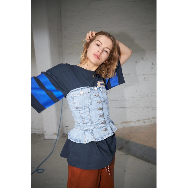 Strapless denim top – Washed Denim