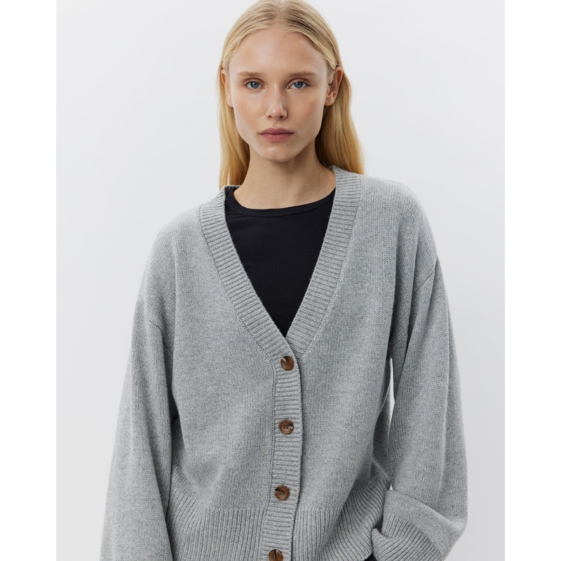 LEVASW CARDIGAN – Grey mel-XS & S & M & L & XL