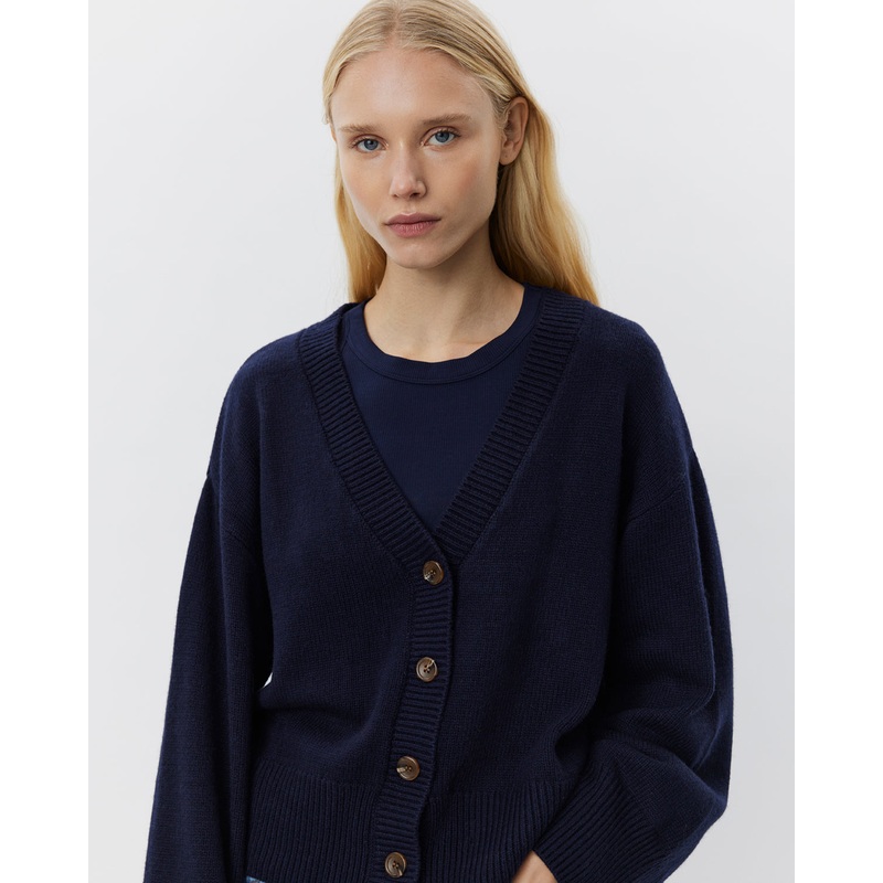 LEVASW CARDIGAN – Navy Blue-XS & S & M & L & XL
