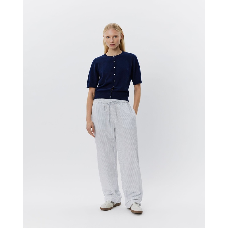 ABIGAILESW TROUSERS – Antique White w Blue