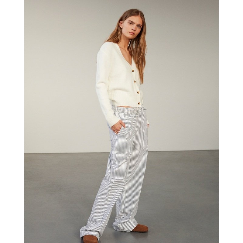 ABIGAILESW TROUSERS – Dark Blue striped