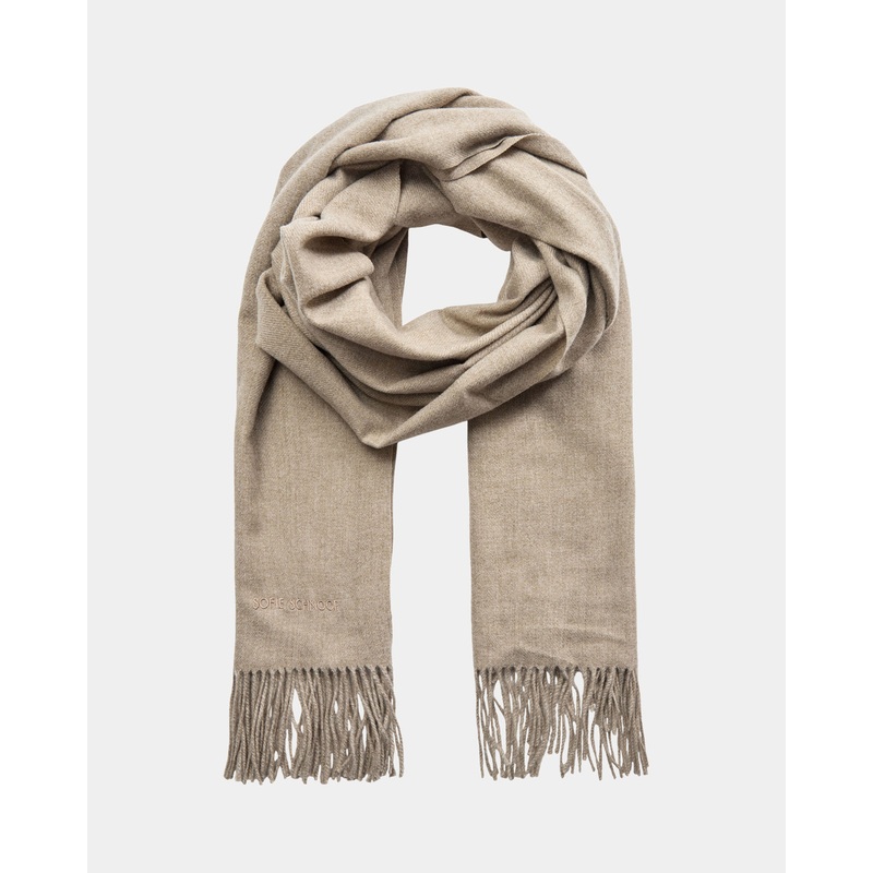 BELLASW SCARF – Brown melange-Onesize