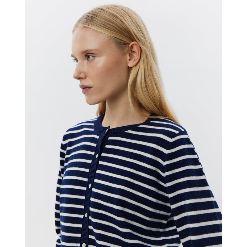 CISSESW STRIPE CARDIGAN – Dark Blue striped