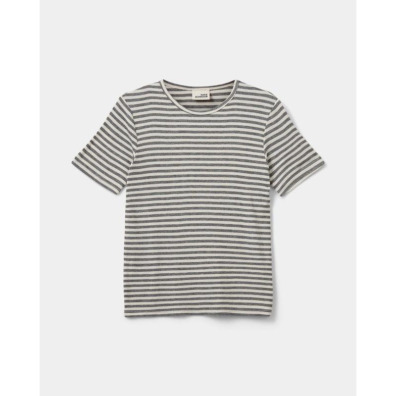 NATALIASY RIB T-SHIRT – Grey Striped