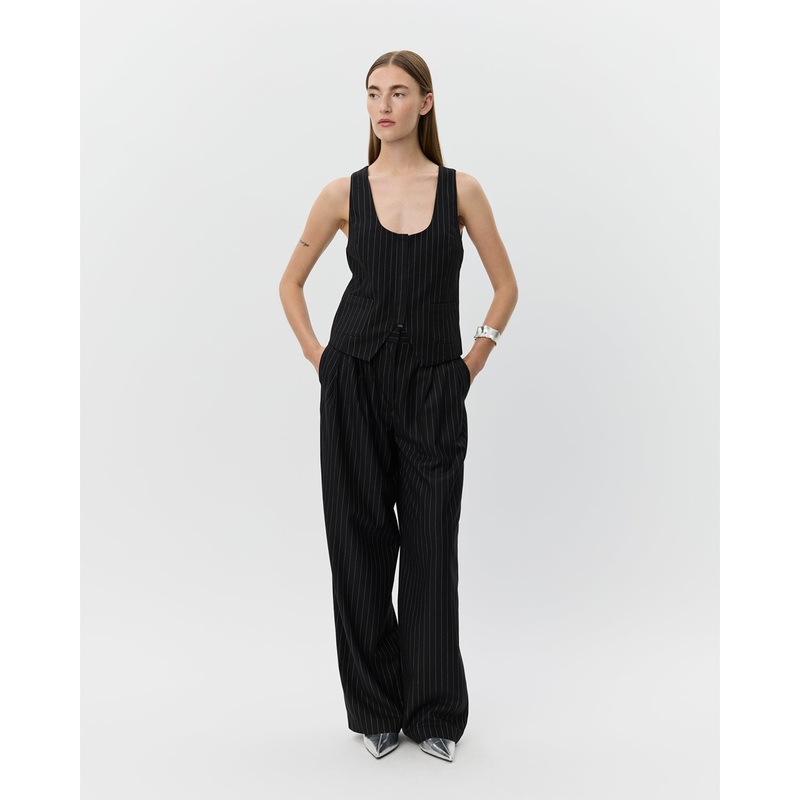 CARLOTTASW TROUSERS – White Black striped