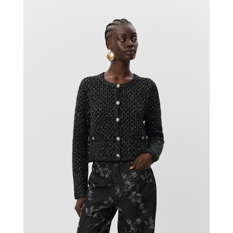 CARNETSW CARDIGAN – Black glitter