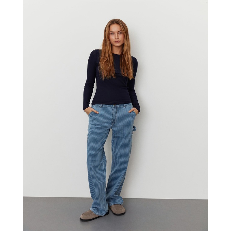 GITTESW TROUSERS – Light Blue striped