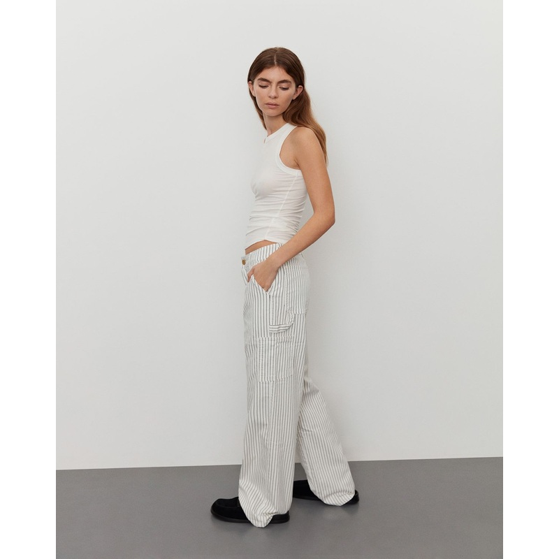 GITTESW TROUSERS – Off White Striped