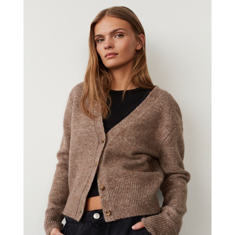 LEVASW CARDIGAN – Brown melange