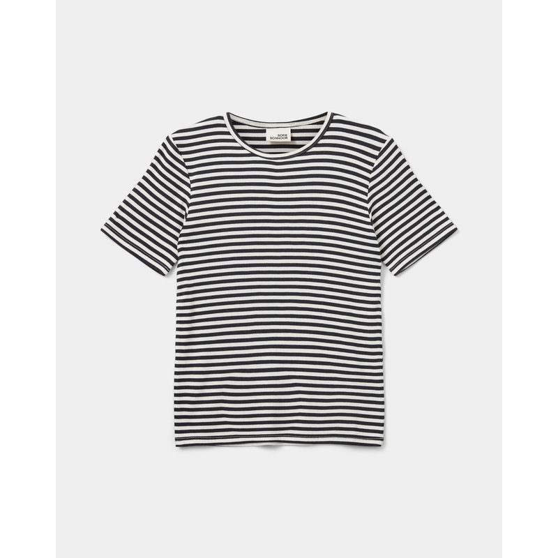 NATALIASY RIB T-SHIRT – Black striped
