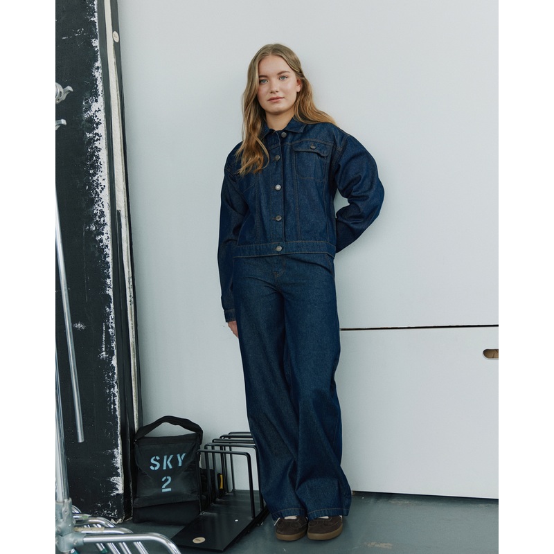 AZZISY TROUSERS – Dark denim blue